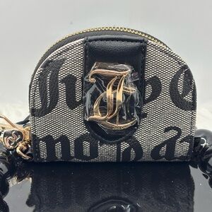 Juicy Couture black beige overstated half moon mirror wallet